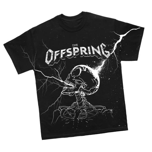 Official Offspring Merch Supercharged Black Hooded Sweatshirt Official Offspring Merch Supercharged Black Tee Shirt
