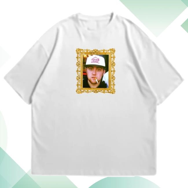 Original Traphouse Clothing Merch Mac Miller Framed Short Sleeve Crew Neck T-Shirt White Long Sleeve Shirt