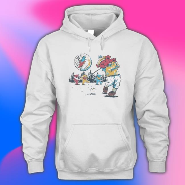 Grateful Dead Bears Golfing Bears Hooded Sweatshirt Grateful Dead Bears Golfing Bears Tee Shirt