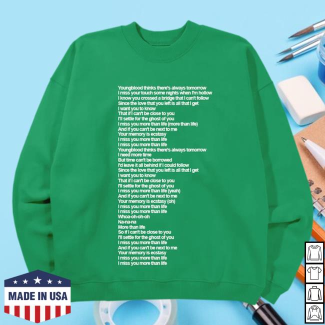 Official Justin Bieber Merch Store Shop Justin Bieber Ghost Lyrics Crew neck II JustinBieber Apparel Clothing