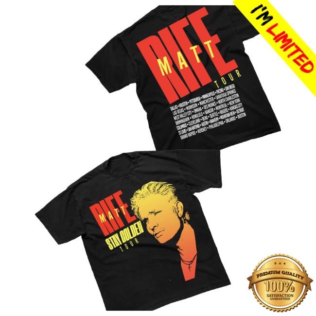 Matt Rife Official Merch Stay Golden Tour Black New Shirt