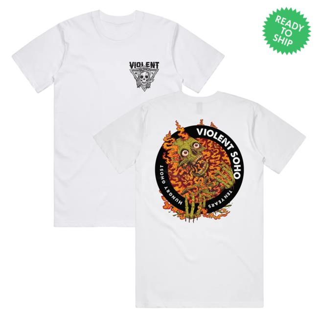 Official 24Hundred Violent Soho Hungry Ghost Anniversary Tees White 24 Hundred