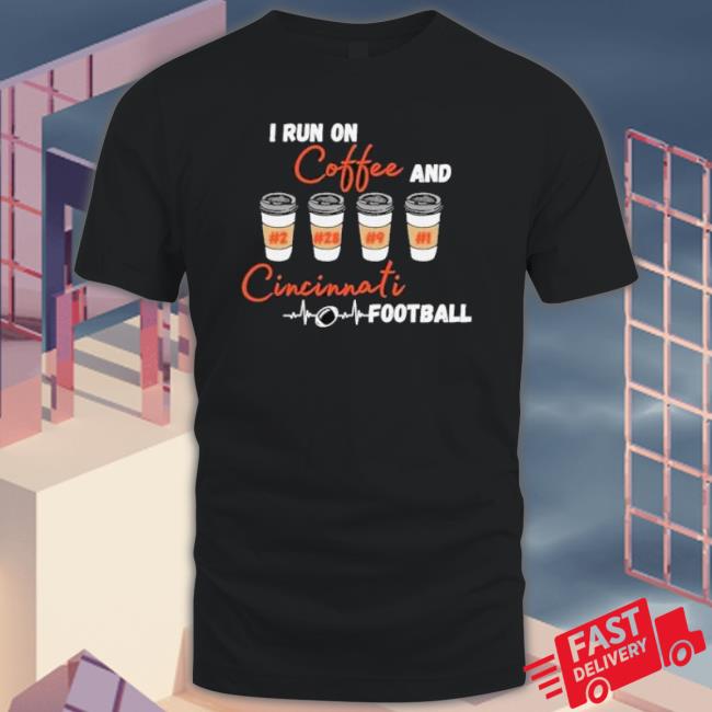 I Run On Coffee And Cincinnati Football Sweaters I Run On Coffee And Cincinnati Football Crewneck Sweatshirt
