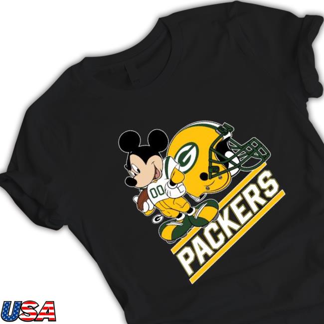 Green Bay Packers Mickey Mouse Disney Football Crewneck Sweatshirt