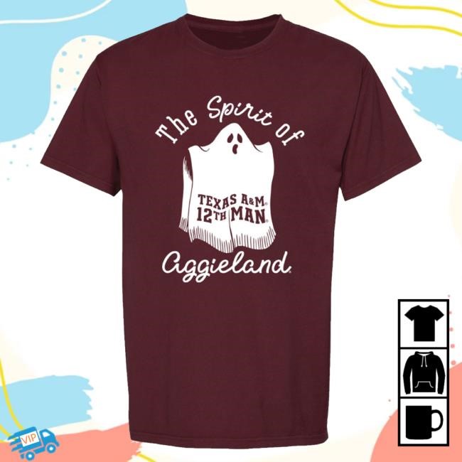 Official The Warehouse Acc Merch Ghost Spirit Of Aggieland Short Sleeve - Maroon Tee Shirt