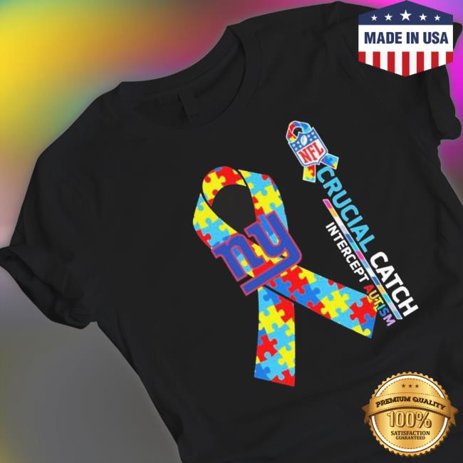 New York Giants Crucial Catch Intercept Autism Long Sleeve Shirt