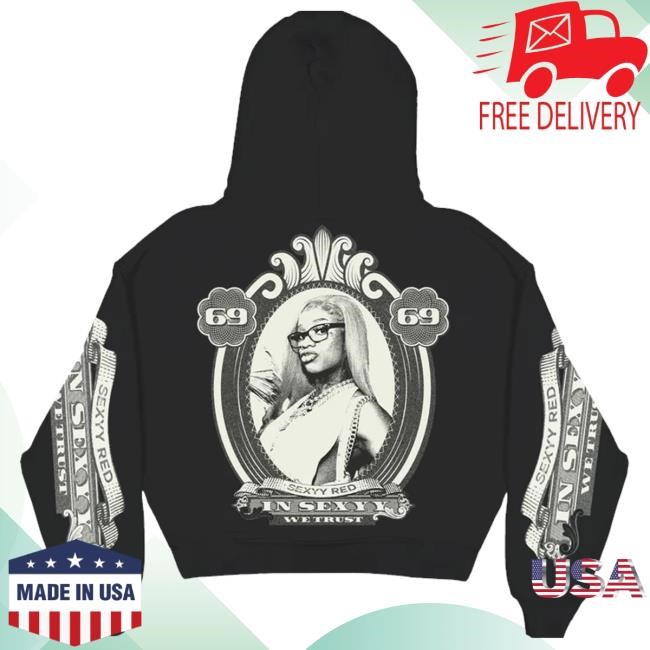 Official Sexyy4president Merch Sexyy Love Money Hoodie Black Crewneck Sweatshirt