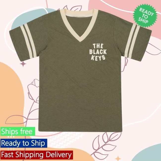 Official The Black Keys Merch Shop Store Army Green Vneck Hoodie