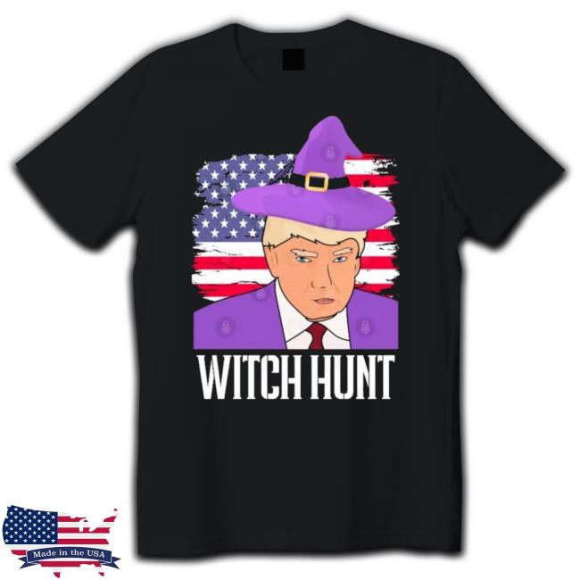 Witch Hunt Trump Mugshot Halloween T Shirt Witch Hunt Trump Mugshot Halloween Long Sleeve Tee Shirt