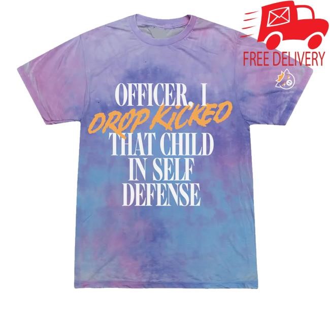 Officer I Drop Kicked That Child In Self Defense Tie Dye New Shirt Technoblade Merch Store Self Defense Tie Dye Tee (Snowchester Edition)