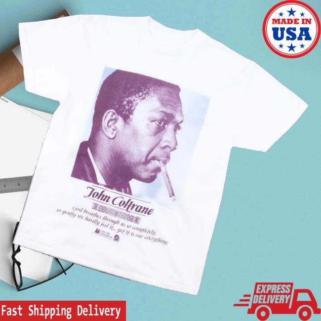 Online Ceramics Merch John Coltrane God Breathes Through Us White Hoodie Sweatshirt