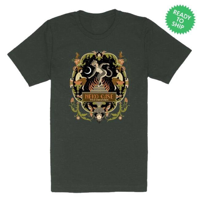 Neko Case Shop Store Wild Creatures T-Shirt (Heather Forest) Long Sleeve Shirt