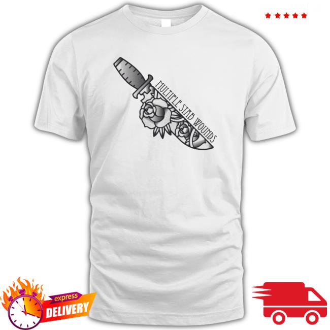 Awesome Knife And Rose Multiple Stab Wounds 2023 Crewneck Sweatshirt
