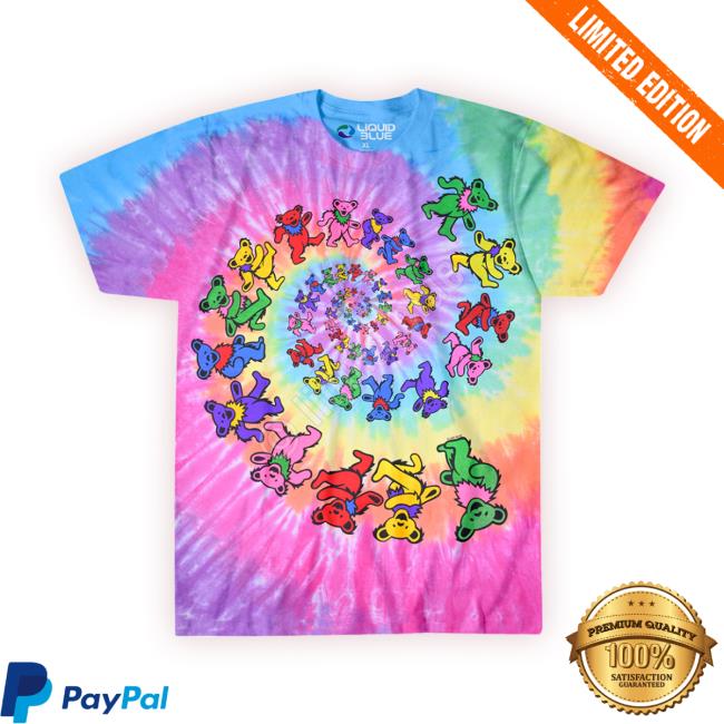 Official Liquidblue Grateful Dead Spiral Bears Tie-Dye Shirt