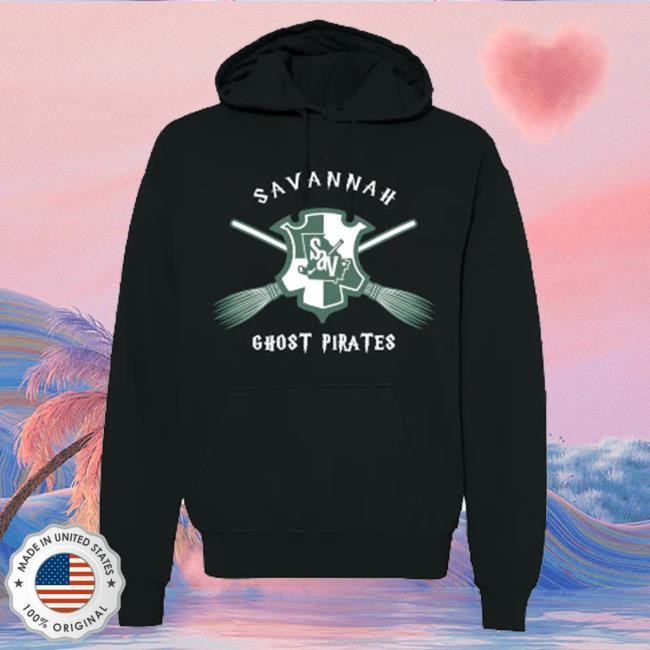 Savannah Ghost Pirates Team Store Savannah Ghost Pirates Wizard Broom Black Shirt