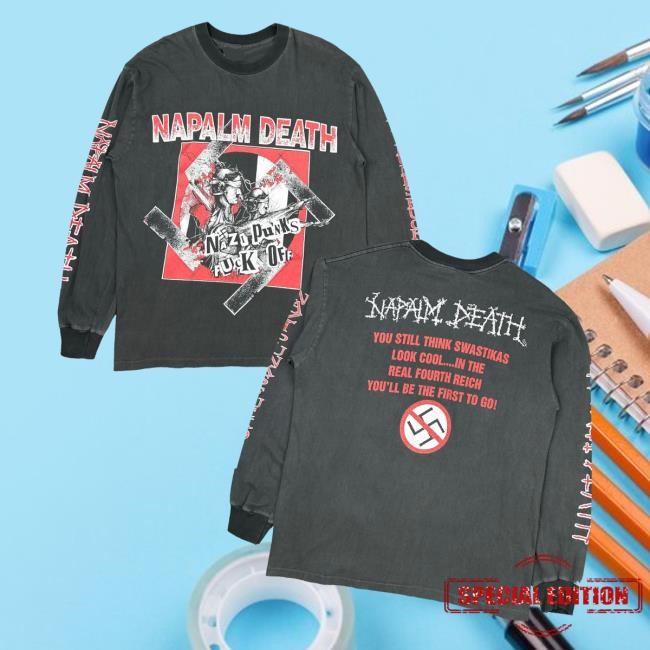 Official Early 90S Napalm Death Crewneck Sweatshirt Jerks Store Early 90S Napalm Death