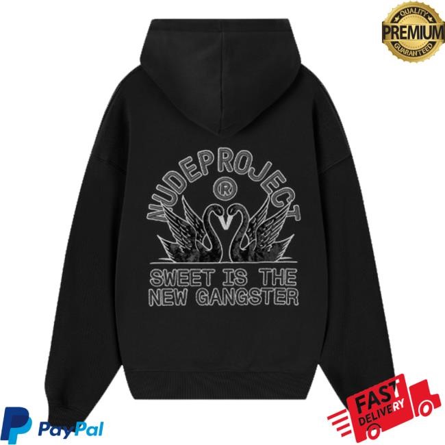 Nude-Project Merch Swans Hood Black Hooded Sweatshirt