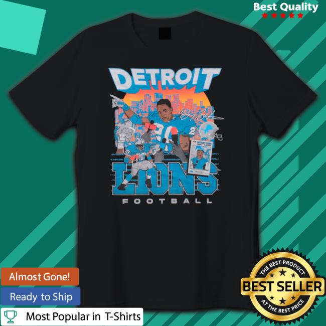 MPLFD Barry Sanders Black Detroit Lions tee shirt