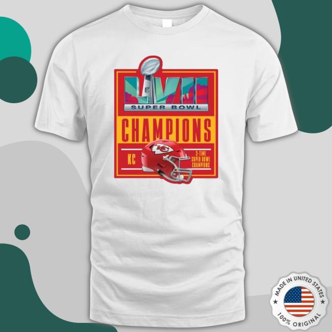 Kansas City Chiefs Wincraft Super Bowl Lvii Champions 3-Time T-shirt
