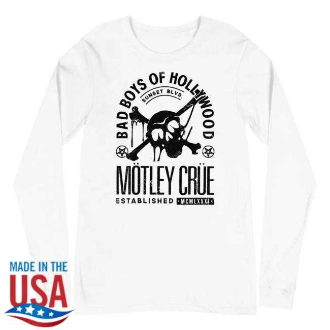 Paladin Vinyl Merch Store Motley Crue - Bad Boys Of Hollywood Long Sleeve Crewneck Sweatshirt
