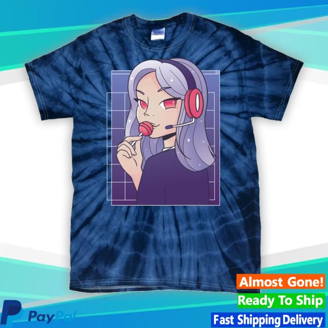 Official Anime Gamer Girl Lollipop Cute Tie-Dye T Shirt