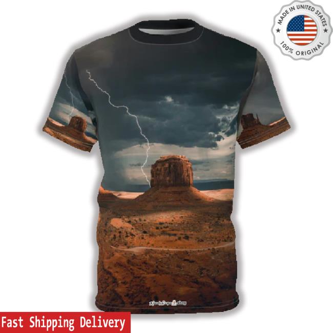 Monument Valley Lightning T-Shirt, Unisex Aop Cut & Sew 3D Long Sleeve T Shirt