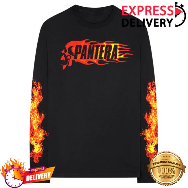 Official Pantera Merch Store Pantera Flame Skull Long Sleeve T Shirt