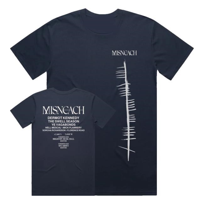Dermot Kennedy Merch Shop Store Official Boston Misneach Festival Blue Classic Shirt