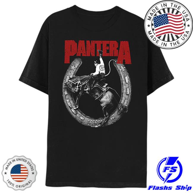 Official Pantera Merch Store Pantera Horseshoe World Tour 2023 Black T-Shirts