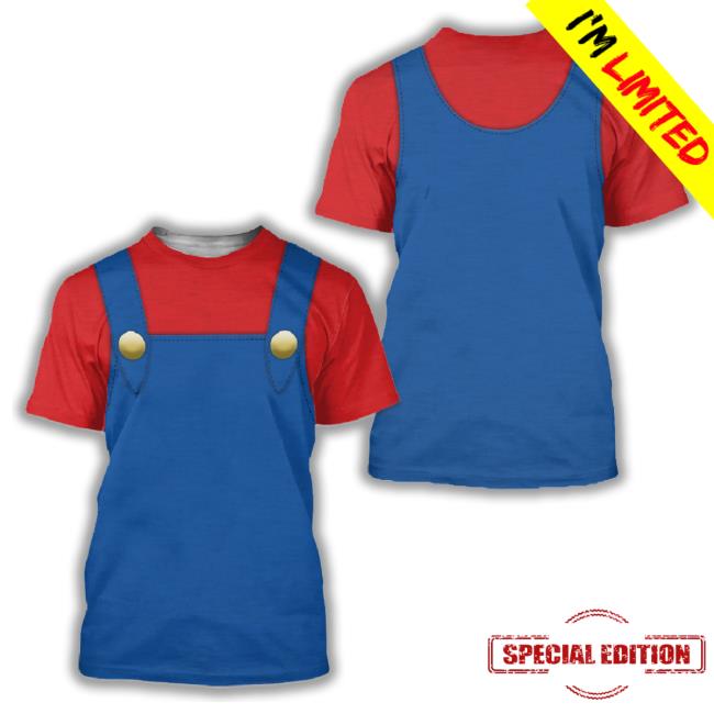 Mario Long Sleeve T Shirt Costume Halloween Cosplay
