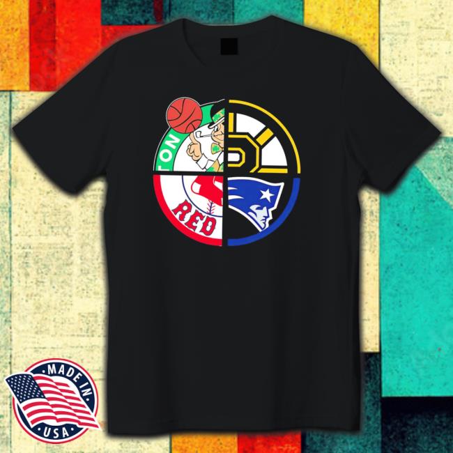 Boston Celtics Boston Bruins Boston Red Sox New England Patriots Sports Quad Logo 2023 T-Shirt Boston Celtics Boston Bruins Boston Red Sox New England Patriots Sports Quad Logo 2023 shirt