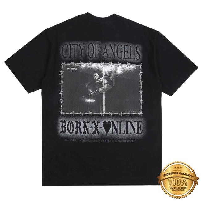 Online Ceramics Merch Born X Raised City Of Angels T-Shirt - Black Tee