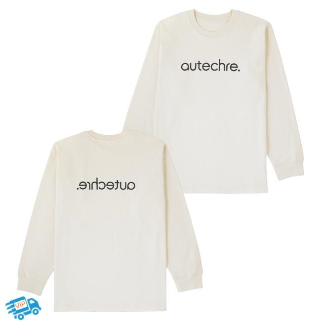 Autechre Merch Autechre Double Sided Logo Zip Hoodie Off White