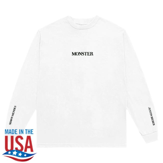 Official Justin Bieber Merch Store Shop Justin Bieber Monster L/S T Shirt JustinBieber Apparel Clothing