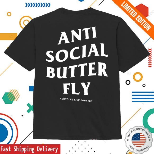 Trending Linda Finegold Merch Anti Social Butterfly Black Hoodie Sweatshirt