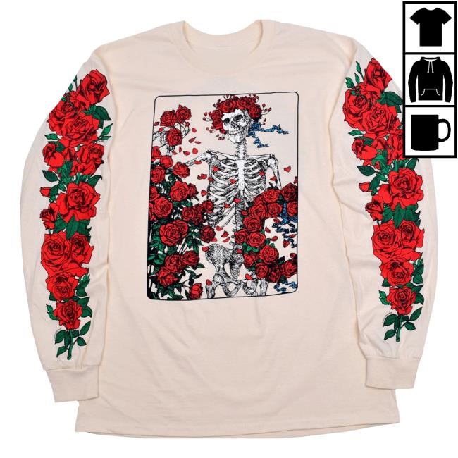 Grateful Dead Woodcut Wheel Roses T Shirt