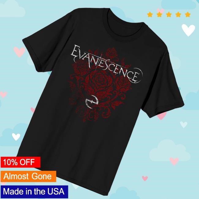 Evanescence Red Rose Logo Black Hooded Sweatshirt