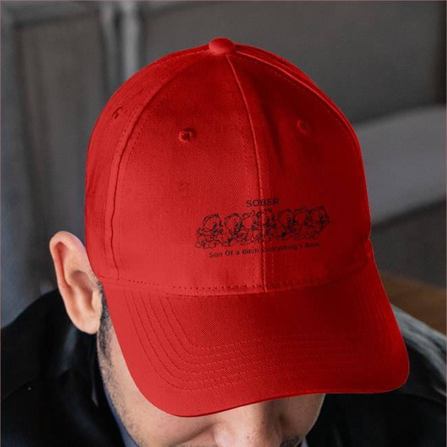 Shirtsthtgohard Sober Son Of A Bitch Everything's Real Twill Cap Shirtsthtgohard Sober Son Of A Bitch Everything's Real Cap