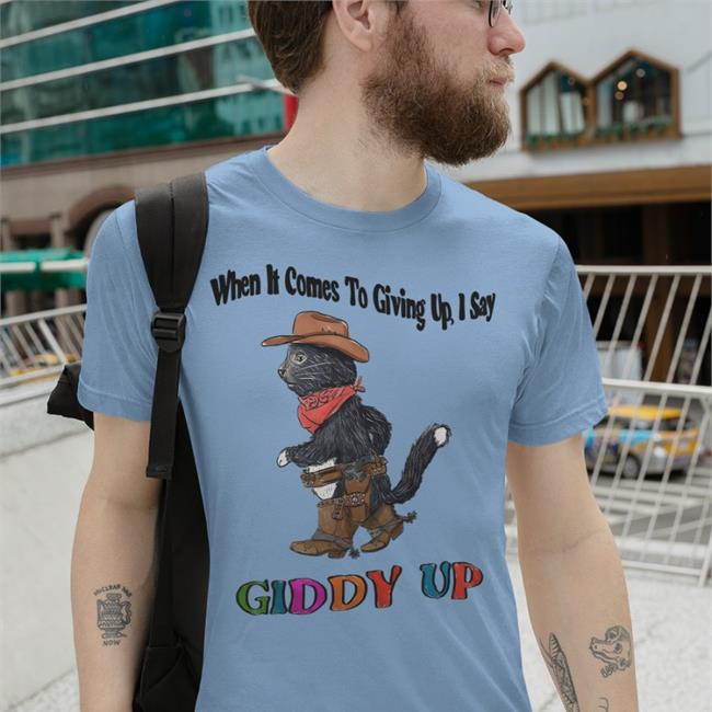 Jmcgg When It Comes To Giving Up I Say Giddy Up Hoodie White