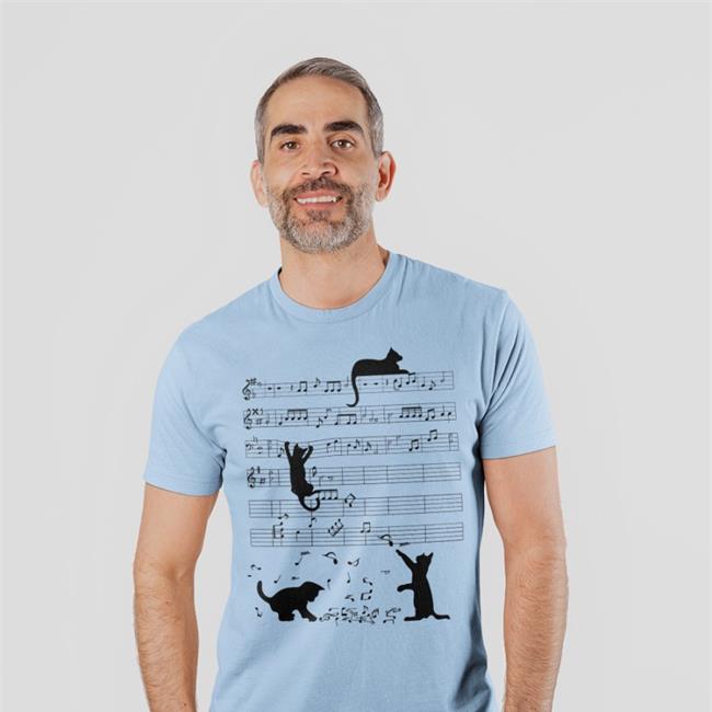 Preston Lanier Threatening Music Notation Cute Cat Kitty Playing Music Note Clef Musician Art Shirt