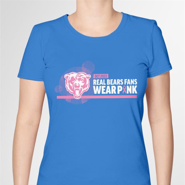 Justin Fields Wearing The 2022 Real Bears Fans Wear Pink Tee Shirt