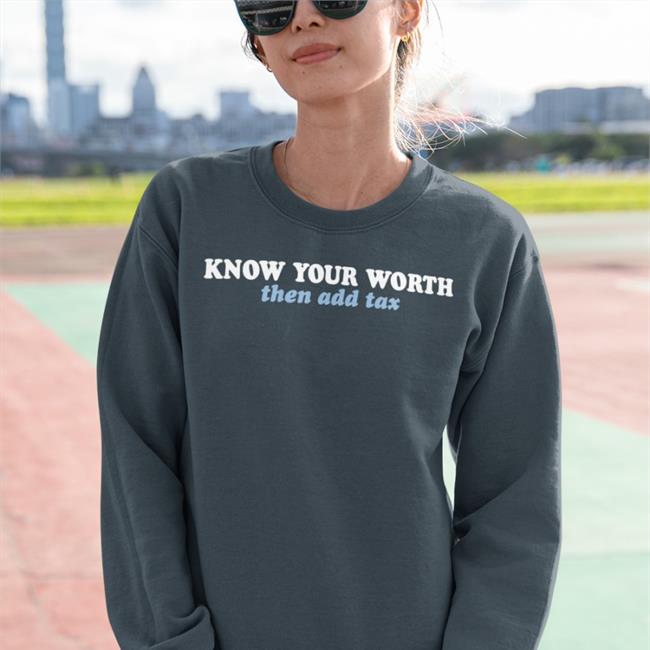 Know Your Worth Then Add Tax Tee Jessica Jeane Black