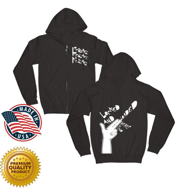 Febuary Locked And Loaded Heart In Hand Finger Guns Shirt Febuary Merch Finger Guns