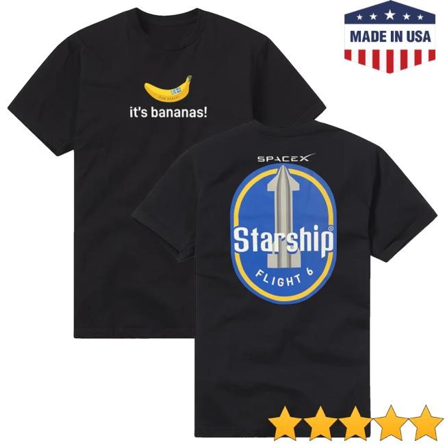 Spacex Store It's Banana Starship Flight 6 Hooded Sweatshirt