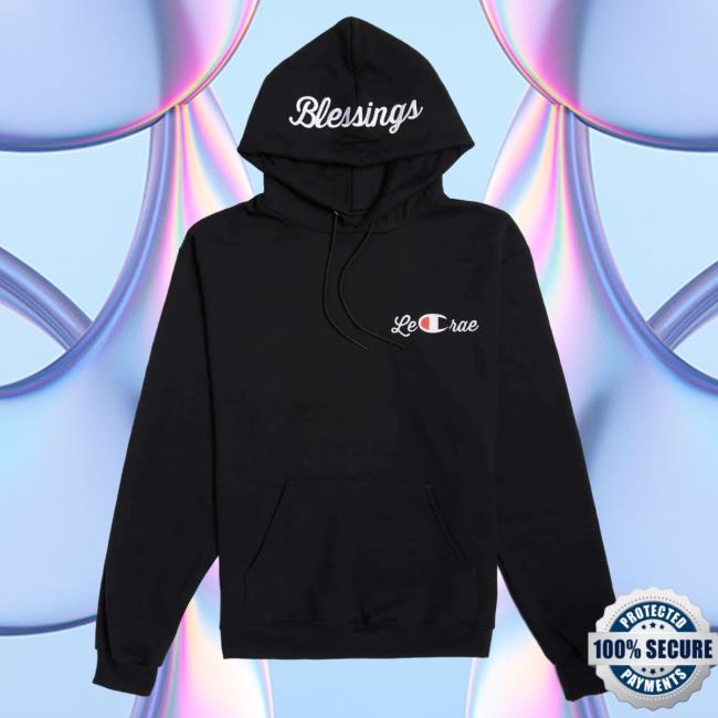 Official Merch Bar Lecrae Store Blessings Champion Attractive Hoodie Black MerchBar