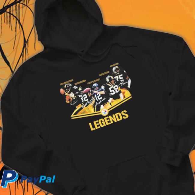 Legend Steelers Franco Harris Terry Bradshaw Joe Greene And Terry Bradshaw Legend Signatures Long Sleeve Shirt
