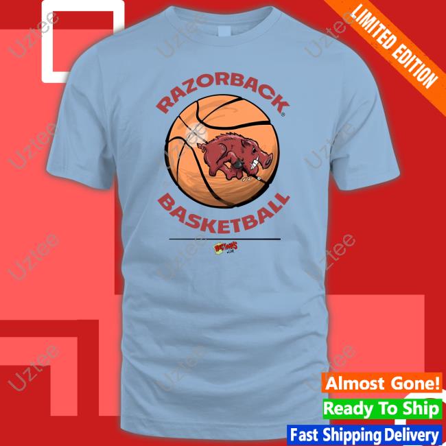 Razorback Basketball Tee Shirt Hogtoons Eric Musselman Wearing Razorback Basketball Shirt Hogtoons