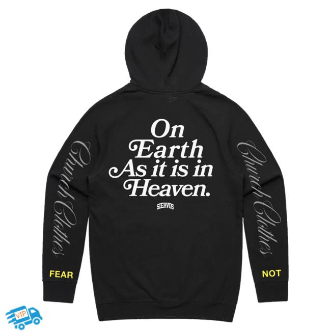 Official Merch Bar Lecrae Store On Earth As It Is In Heaven, Fear Not Hooded Sweatshirt Black MerchBar
