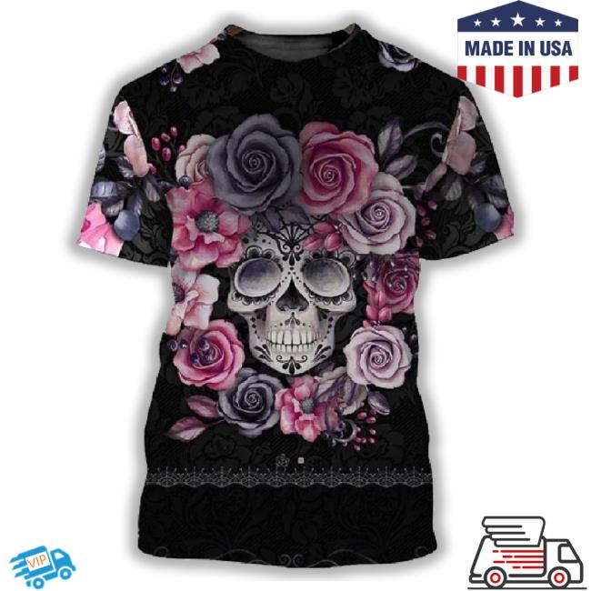 T-Shirt Con Motivo A Teschio Rosa Per Uomo Summer Scull Graphic 3D Print Tees Skeleton Sport New Shirt