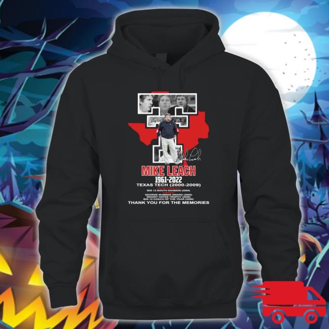 Mike Leach 1961-2022 Texas Tech 2000-2009 Thank You For The Memories Signature T-Shirt